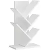 VASAGLE Bibliothèque arbre avec étagères à 5 niveaux blanc nuage, Blanc Nuage