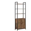 VASAGLE Bibliothèque verticale à 6 niveaux avec porte marron et noir