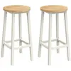 VASAGLE Tabouret haut industriel, Beige Chêne + Blanc Classique / Lot de 2