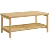 VASAGLE Table basse à 2 niveaux style boho beige chêne, Beige ChêNe