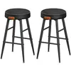 VASAGLE EKHO Collection 2 tabouret de bar haut, Noir Pur / Lot de 2 / 49,5 x 49,5 x 63 cm (P x L x H)