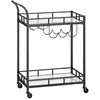VASAGLE Desserte pour boissons 2 niveaux, Noir / 38 x 60 x 90 cm