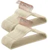 Cintres en velours antiglisse, Beige Sable + Or Rose / 50