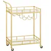 VASAGLE Desserte pour boissons 2 niveaux, Doré / 38 x 60 x 90 cm