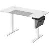 SONGMICS Bureau assis-debout électrique, Blanc Pur + Gris Tourterelle / 60 x 120 x (72-120) cm