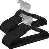SONGMICS Cintres en velours antiglisse, Noir / 50