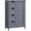 VASAGLE Meuble de salle de bain sur pied, Gris / 4 Tiroirs (30P x 55L x 82H cm)