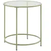 VASAGLE Table d'appoint ronde, vert laurier transparent.