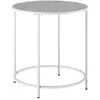 VASAGLE Table d'appoint ronde, Blanc Perle + Gris Ardoise