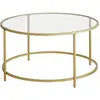 VASAGLE Table basse verre doré