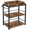 VASAGLE Desserte plateau industriel, Marron Rustique + Noir / 40P x 72L cm