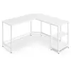 VASAGLE Bureau avec rangement en L blanc érable, Blanc Érable