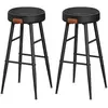 VASAGLE EKHO Collection 2 tabouret de bar haut, Noir Pur / Lot de 2 / 51,6 x 51,6 x 76,2 cm (P x L x H)