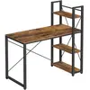 VASAGLE Bureau 120 cm industriel, Marron Rustique + Noir / 60P x 120L x 120H cm