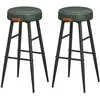 VASAGLE EKHO Collection 2 tabouret de bar haut, Vert Forêt / Lot de 2 / 51,6 x 51,6 x 76,2 cm (P x L x H)