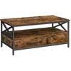 VASAGLE Table basse design X, Marron Rustique + Noir