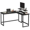 VASAGLE Bureau avec rehausseur d'écran, Noir