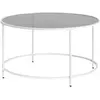 VASAGLE Table basse ronde décoration, Blanc Perle + Gris Ardoise