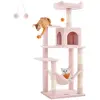 Feandrea Arbre à chat avec hamac 143 cm, Rose Bonbon / L (55 x 45 x 143 cm)