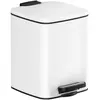 SONGMICS Poubelle de salle de bain 6L, Blanc / 25,5H cm