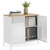 SONGMICS Buffet fermeture magnétique acier couleur boisée blanc