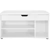 VASAGLE Banc de rangement rembourré, Blanc
