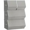 SONGMICS 4 Boîtes de rangement avec couvercle beige sable, Gris Tourterelle