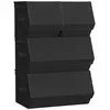 SONGMICS 4 Boîtes de rangement avec couvercle beige sable, Noir Classique