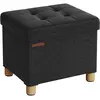 Songmics Pouf repose-pieds pliable, Noir / 32P x 40L x 33,5H cm