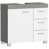 VASAGLE Meuble sous lavabo 3 tiroirs 2 compartiments effet bois blanc
