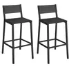 VASAGLE 2 Tabourets ajourés industriel, Gris Anthracite + Noir / Lot de 2