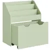 SONGMICS Étagère pour jouets 3 compartiments 1 boîte, Vert Laurier