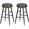 VASAGLE EKHO Collection 2 tabouret de bar haut, Vert Forêt / Lot de 2 / 49,5 x 49,5 x 63 cm (P x L x H)