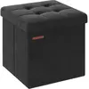 SONGMICS Banc de rangement en velours noir d'encre, Noir D'encre / 38 x 38 x 38 cm