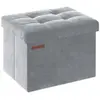 SONGMICS Banc de rangement en velours noir d'encre, Gris Tourterelle /...