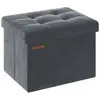 SONGMICS Banc de rangement en velours noir d'encre, Gris Ardoise / 31 x 41 x 31 cm