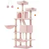 Feandrea Arbre à chat multi-niveaux d'hautuer 168 cm, Rose Bonbon