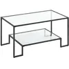 VASAGLE Table basse à 2 niveaux, Noir Classique
