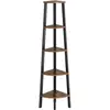 VASAGLE Étagère d'angle style industriel 5 niveaux effet bois noir