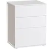 VASAGLE Table de Chevet Moderne avec Assemblage Facile, Blanc Mat + Beige Cappuccino