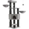 Feandrea Arbre à chat grand et stable avec tapis chaud, Gris Tourterelle + Noir