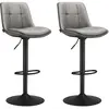 VASAGLE Tabourets de bar design avec siège pivotant à hauteur réglable, Gris Tourterelle / 2