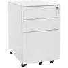 SONGMICS Caisson de bureau mobile 3 tiroirs, Blanc / 39L x 52l cm