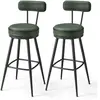 VASAGLE EKHO Collection - Tabourets de bar design en PU (Lot de 2&4), Vert Forêt / 57P x 57L x 101H cm / 2