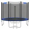 SONGMICS Trampoline extérieur avec échelle et filet de protection, Bleu / Ø 305 cm