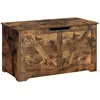 VASAGLE Coffre de rangement avec 2 charnières de sécurité, Marron Rustique / 40 x 80 x 46 cm