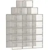SONGMICS Boîtes à chaussures pliables, Transparent + Beige Avoine / Pour pointure jusqu'à 44 / Lot de 18