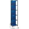 VASAGLE Bibliothèque LED à 6 Niveaux, Lumière Réglable, Cadre en Acier, 30,3 x 40 x 178,6 cm, pour Salon, Chambre, Bureau, Noir Boisé