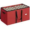 SONGMICS Boîte de rangement pour décorations Noël, Rouge Cerise