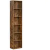 VASAGLE Bibliothèque ouvert avec étagère sur 6 niveaux, Marron Rustique / 6 Niveaux (40L x 178,5H cm)